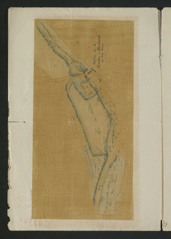 Modification de l'emplacement d'une vanne de décharge : plan et nivellement en long (29 août 1862)