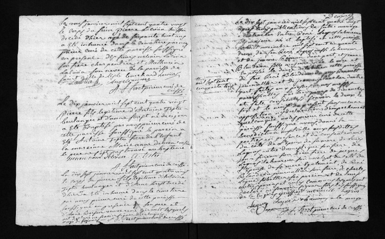 Collection du greffe. Baptêmes, mariages, sépultures, 1780