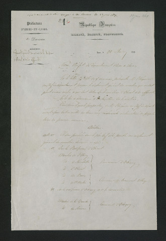 Affaires générales : Beaumont-Village, Orbigny (1849-1852) - dossier complet