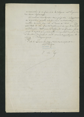 Travaux réglementaires. Mise en demeure d'exécution (9 juin 1860)