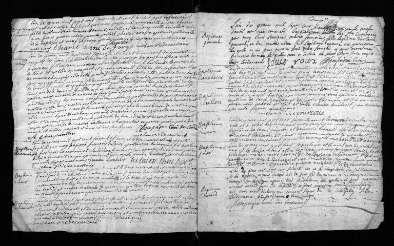 Collection du greffe. Baptêmes, mariages, sépultures, 1761