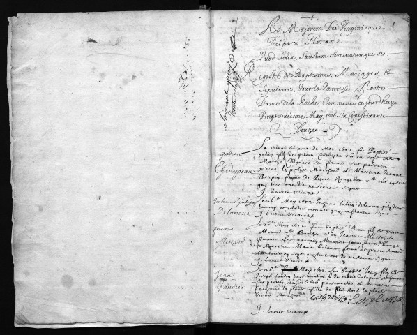 Collection communale. Baptêmes, mariages, sépultures, 26 mai 1672-21 janvier 1674