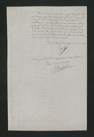 Vérification de la conformité des travaux exécutés au règlement d'eau, visite de l'ingénieur (5 juillet 1853)