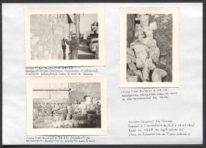 Ancien couvent des Carmes : mur de façade ; mur de cloisonnement des caves ; façade 1 rue des Tanneurs.