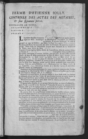 1733 (11 novembre)-1734 (30 juin)