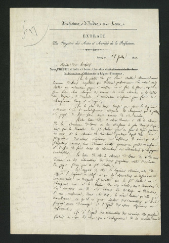 Arrêté préfecforal statuant sur le rapport de l'ingénieur du 15 juin (2 juillet 1823)
