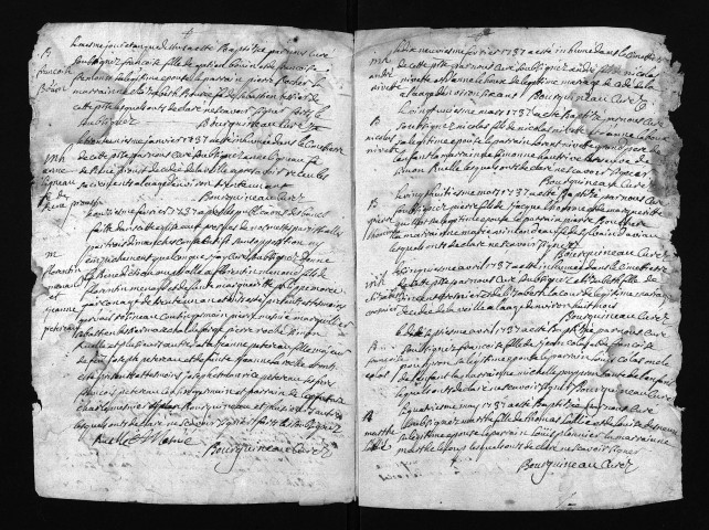 Collection du greffe. Baptêmes, mariages, sépultures, 1737 - Les années 1717-1736 sont lacunaires dans cette collection