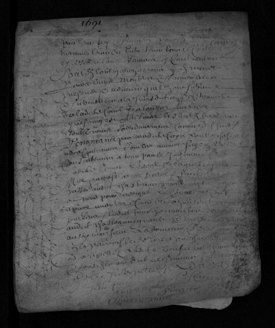 Collection communale. Baptêmes, mariages, sépultures, 1691-1692