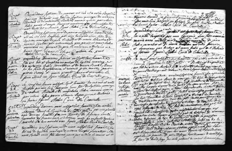 Collection du greffe. Baptêmes, mariages, sépultures, 1766