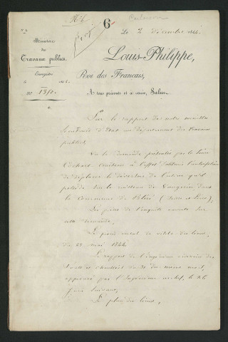 Ordonnance royale valant règlement d'eau (2 décembre 1844)