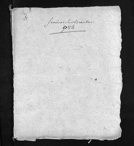 Collection du greffe. Baptêmes, mariages, sépultures, 1784