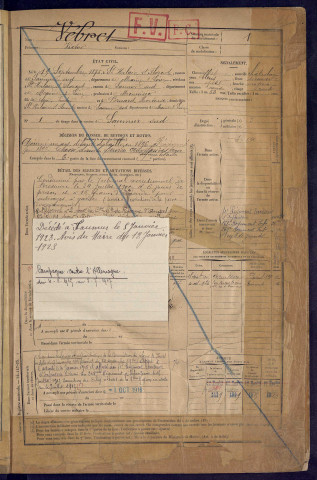 Classe 1895. Matricules n°1-502