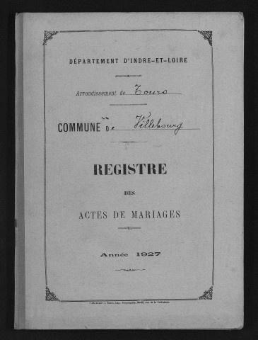Mariages, 1927