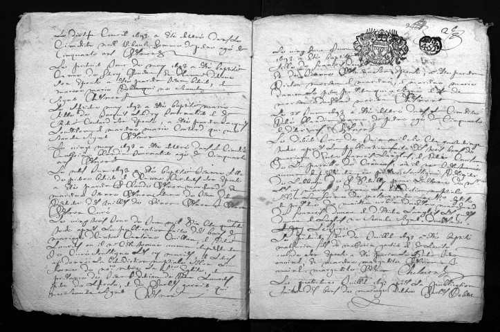 Collection du greffe. Baptêmes, mariages, sépultures, 1693