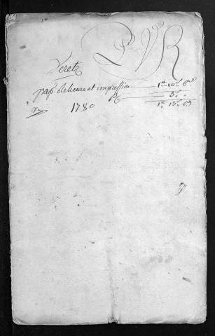 Collection du greffe. Baptêmes, mariages, sépultures, 1780