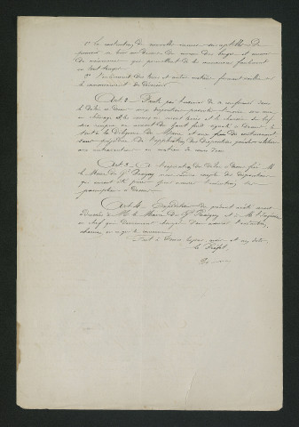 Arrêté préfectoral de mise en demeure d'exécution de travaux (20 juillet 1860)