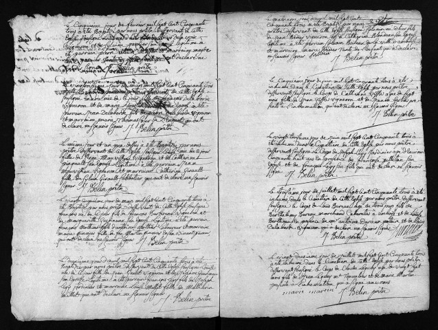 Collection du greffe. Baptêmes, mariages, sépultures, 1753
