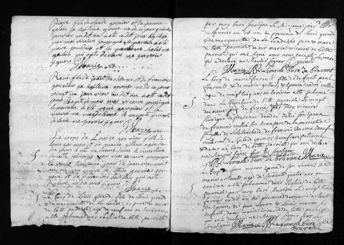 Collection du greffe. Baptêmes, mariages, sépultures, 1761