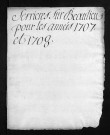 Collection du greffe. Baptêmes, mariages, sépultures, 1707-1708