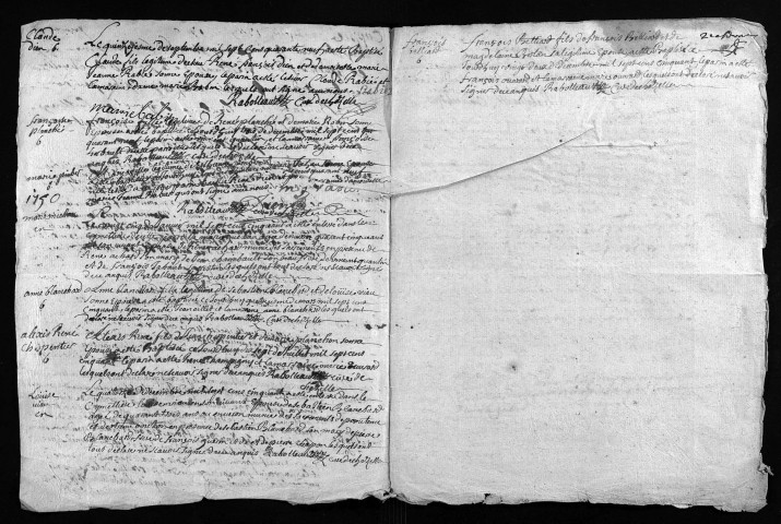 Collection du greffe. Baptêmes, mariages, sépultures, 1749-1750