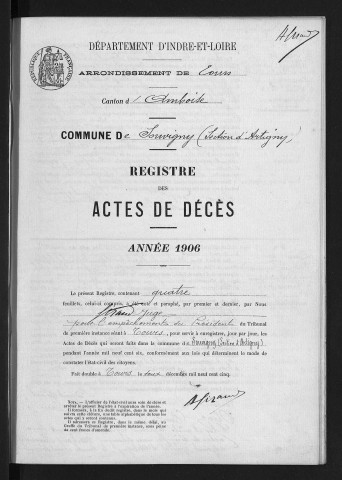Section d'Artigny, Décès, 1906-1921