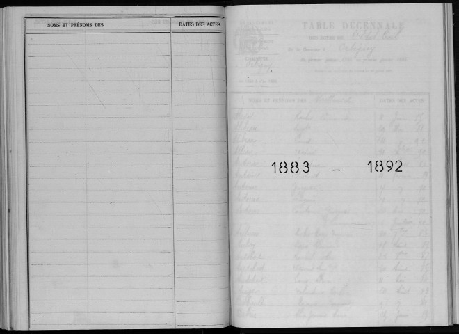 Naissances, mariages, décès