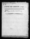 Collection du greffe. Baptêmes, mariages, sépultures, 1791
