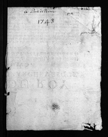 Collection du greffe. Baptêmes, mariages, sépultures, 1748