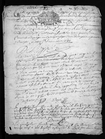 Collection du greffe. Baptêmes, mariages, sépultures, 1689-1690 - Les années 1680-1688 sont lacunaires dans cette collection