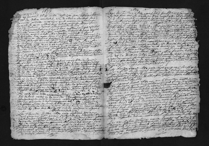 Baptêmes, mariages, sépultures, 1680 - L'année 1679 est lacunaire dans la collection du greffe