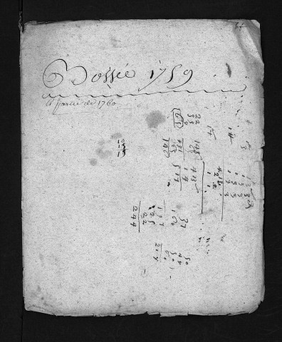 Collection du greffe. Baptêmes, mariages, sépultures, 1759 - L'année 1758 est lacunaire dans cette collection