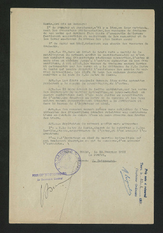 Arrêté préfectoral de mise en demeure (13 février 1911)