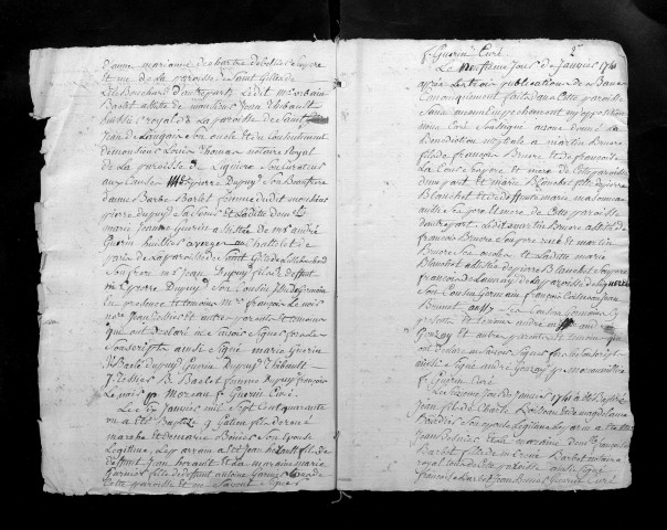 Collection du greffe. Baptêmes, mariages, sépultures, 1741