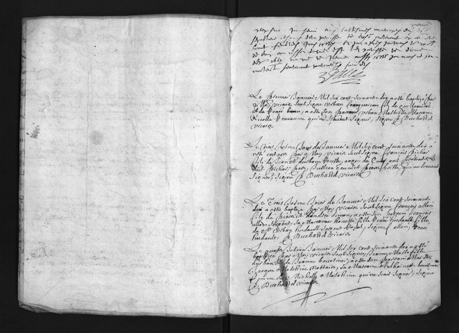 Collection du greffe. Baptêmes, mariages, sépultures, 1670-février 1671