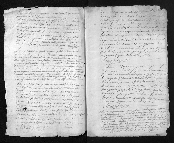 Collection du greffe. Baptêmes, mariages, sépultures, 1789