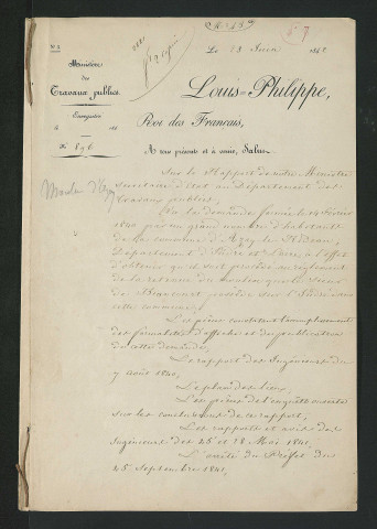 Ordonnance royale valant règlement d'eau (23 juin 1842)