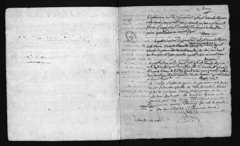 Collection du greffe. Baptêmes, mariages, sépultures, 1775