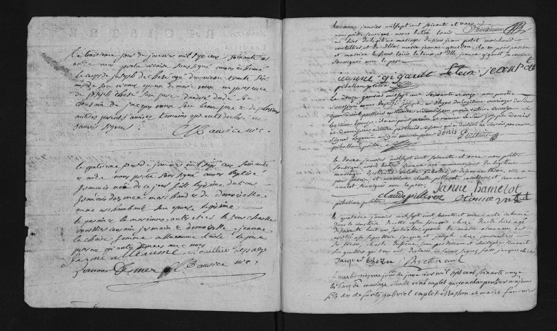 Collection du greffe. Baptêmes, mariages, sépultures, 1771