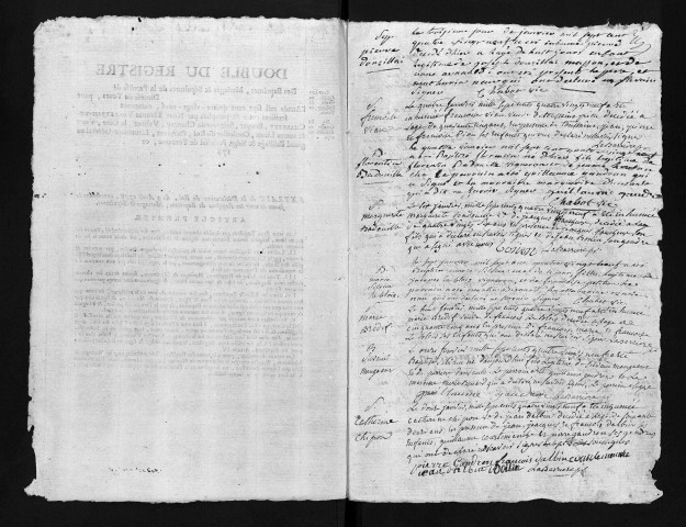 Collection du greffe. Baptêmes, mariages, sépultures, 1789