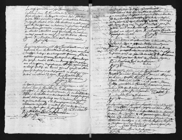 Collection du greffe. Baptêmes, mariages, sépultures, 1761