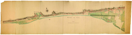 Plan du cours de la Loire, de la Tesserie (Rochecorbon) à Vouvray.