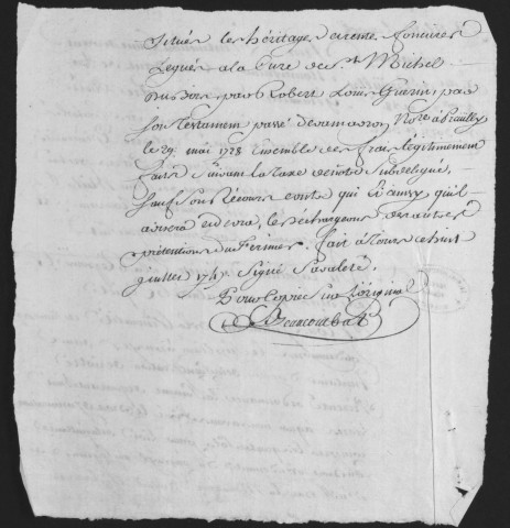 Centième denier et insinuations suivant le tarif (21 septembre 1746-15 octobre 1747)