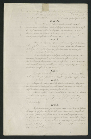 Arrêté préfectoral valant règlement d'eau (30 juin 1852)