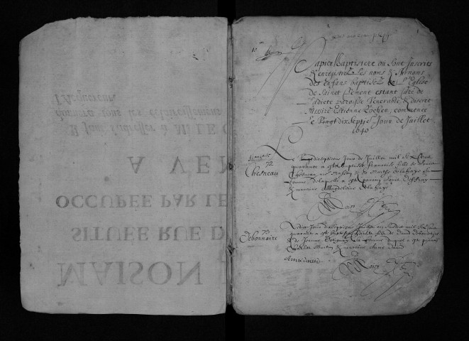 Collection communale. Baptêmes, 17 juillet 1640-août 1649