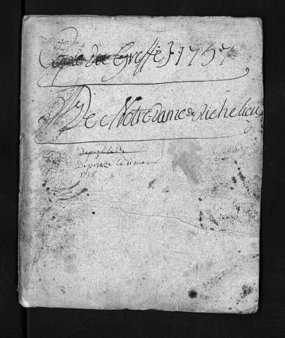 Collection du greffe. Baptêmes, mariages, sépultures, 1757