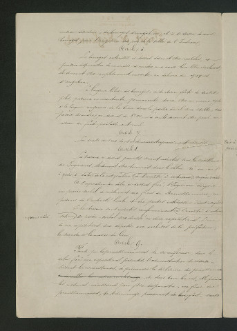 Report du déversoir, règlement d'eau (10 juin 1874)