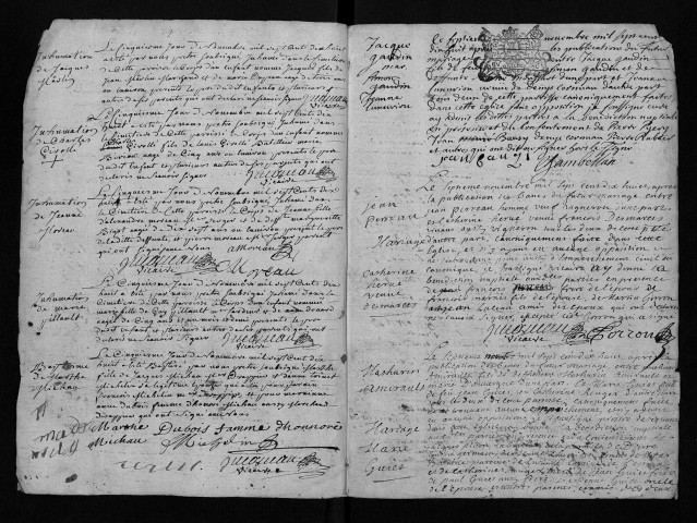 Collection communale. Baptêmes, mariages, sépultures, novembre 1718-février 1720
