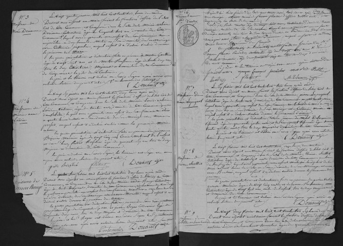 Naissances, 1833-1854 - Lacune : actes n° 66 à 69 de l'année 1842.