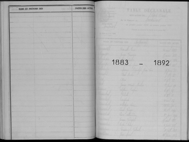 Naissances, mariages, décès