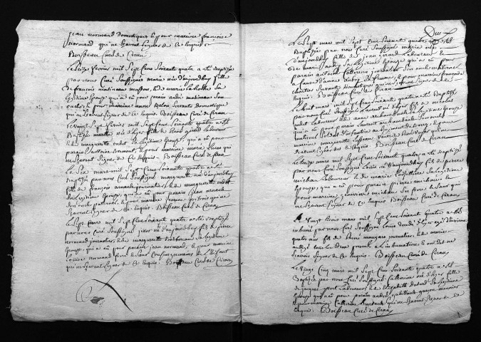 Collection du greffe. Baptêmes, mariages, sépultures, 1764